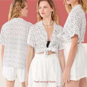 ✨ URBAN OUTFITTERS DELORES BLOUSE FLOWER STAR PRINT SMALL